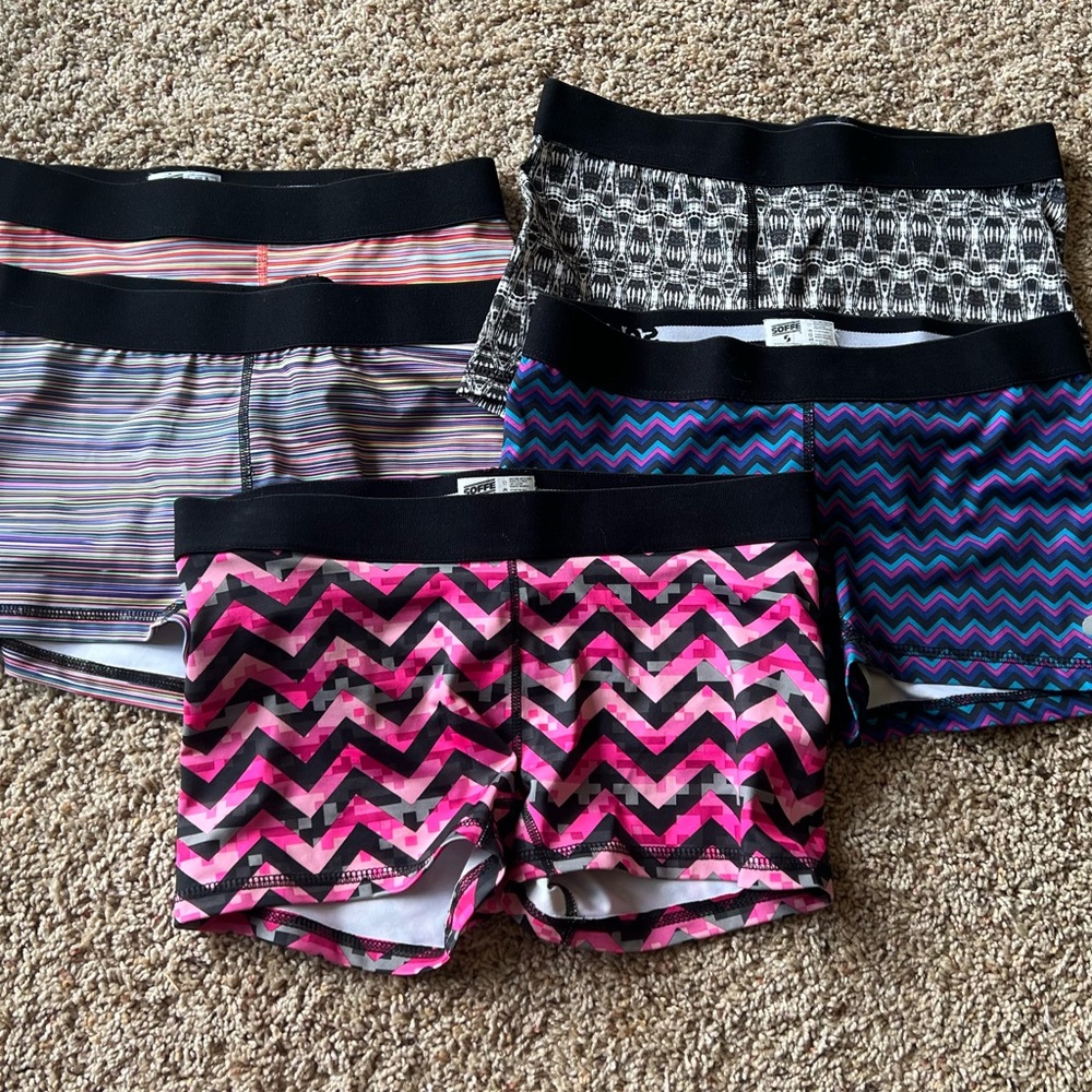 5 pairs Soffe Dri fit active shorts size small